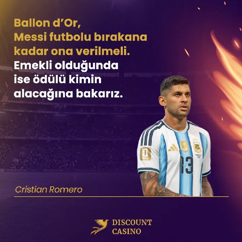 Discount Casino Telegram: 🏆 Cristian Romero, Ballon d’Or ödülünün Messi futbolu bırakana kadar ona…