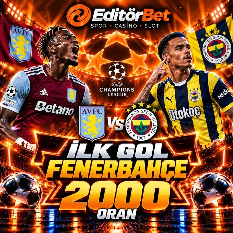 Editörbet Telegram: 🏴 ASTON VILLA 🆚 FENERBAHÇE ⚽️ 🎯 İLK GOLÜ FENERBAHÇE ATAR ! 2️⃣0️⃣0️⃣0️⃣ 🥇…