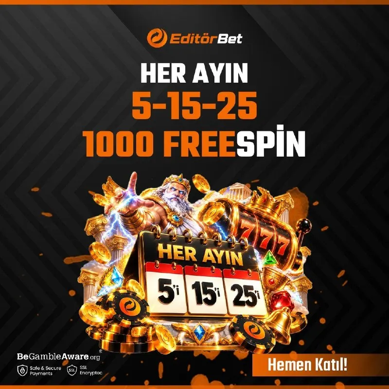 Editörbet Telegram: 🗓 5 • 15 • 25’TE FREE SPIN ZAMANI! ⚡️ 🗓 Her ayın 5’i, 15’i ve 25’i yatırımını…