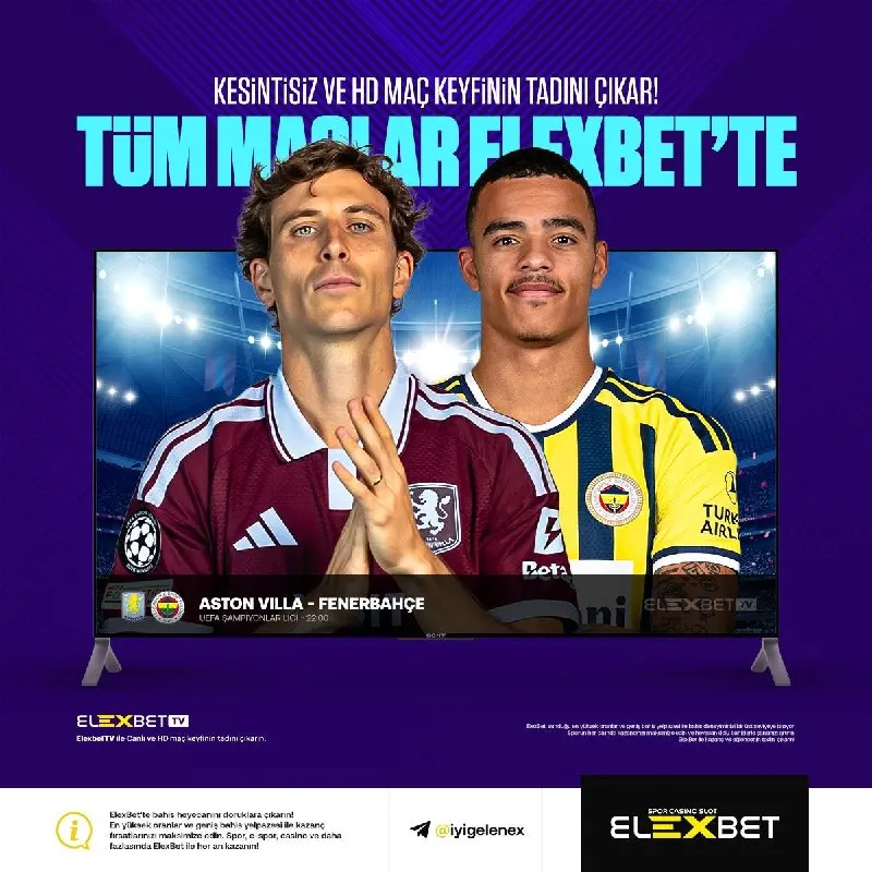 Elexbet Telegram: 📺 Aston Villa ve Fenerbahçe arasındaki dev randevu ElexTV'de yayında! 🔥…