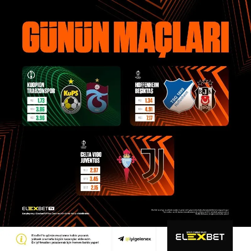 Elexbet Telegram: 🤾♂️ Trabzonspor ve Beşiktaş heyecanı Avrupa sahnesinde devam ediyor! 🍬 Dev…