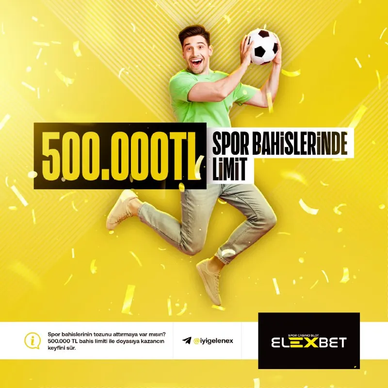 Elexbet Telegram: 🚀 SPOR BAHİSLERİNDE LİMİTLERİ ARTIRDIK! 🏦 500.000 TL BAHİS LİMİTİYLE DEV…