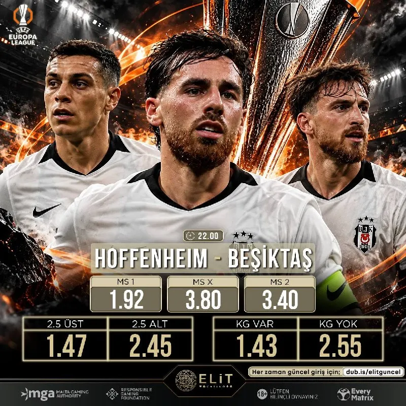 ElitCasino Telegram: 🇩🇪 Hoffenheim - Beşiktaş 🌏 🇪🇺 Avrupa Ligi’nde gözler Almanya’ya çevriliyor!…