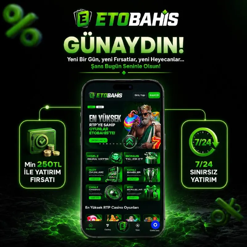 Etobahis Telegram: 💚 GÜNAYDIN 💚 Gününüzün Güzel sürprizler, Olumlu Gelişmeler ve Bol Kazançlarla…