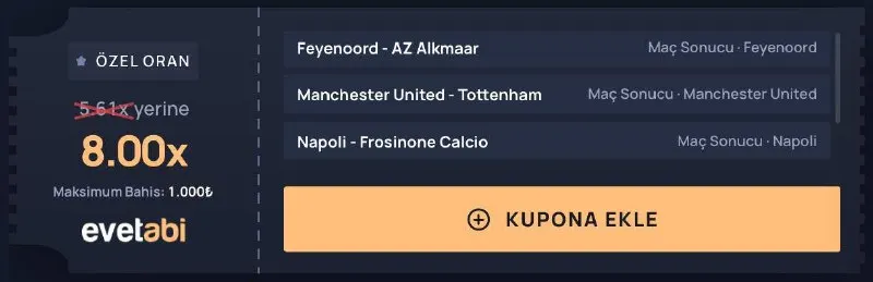 EvetAbi Telegram: 🥸 Günün Garantisi 🇫🇷 Feyenoord - AZ Alkmaar 🇳🇱 Maç Sonucu • Feyenoord 🏴…