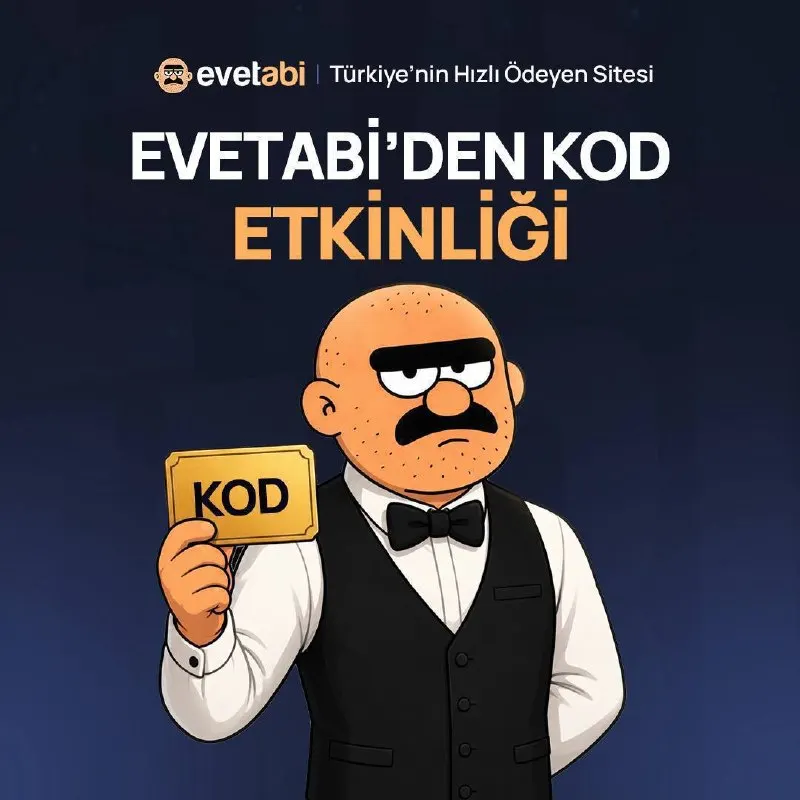 EvetAbi Telegram: 🎁 Evetabi’den Kod Etkinliği 📈 11 Ekim gün içerisinde 1.000₺ veya üzeri yatırımı…