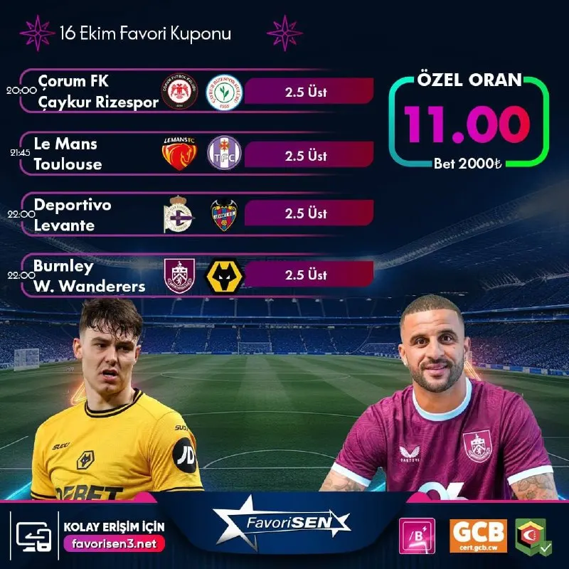 Favorisen Telegram: ⚽️ Dev maçlar, bol gol beklentisi! 💘 💘 Maç 💘 Toplam Gol 💘.💘 Üst 💘 Özel oran: 💘💘…