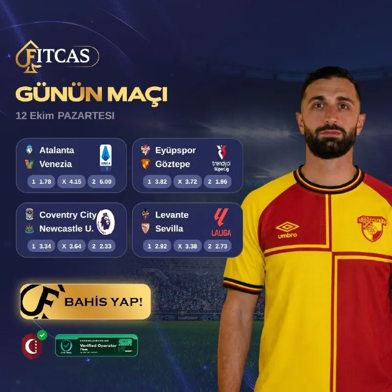 Fitcas Telegram: ⚽️ 12 EKİM PAZARTESİ • GÜNÜN MAÇLARI ⚽️ ♠️ Günün maçlarıyla, Fitcas sahasına…