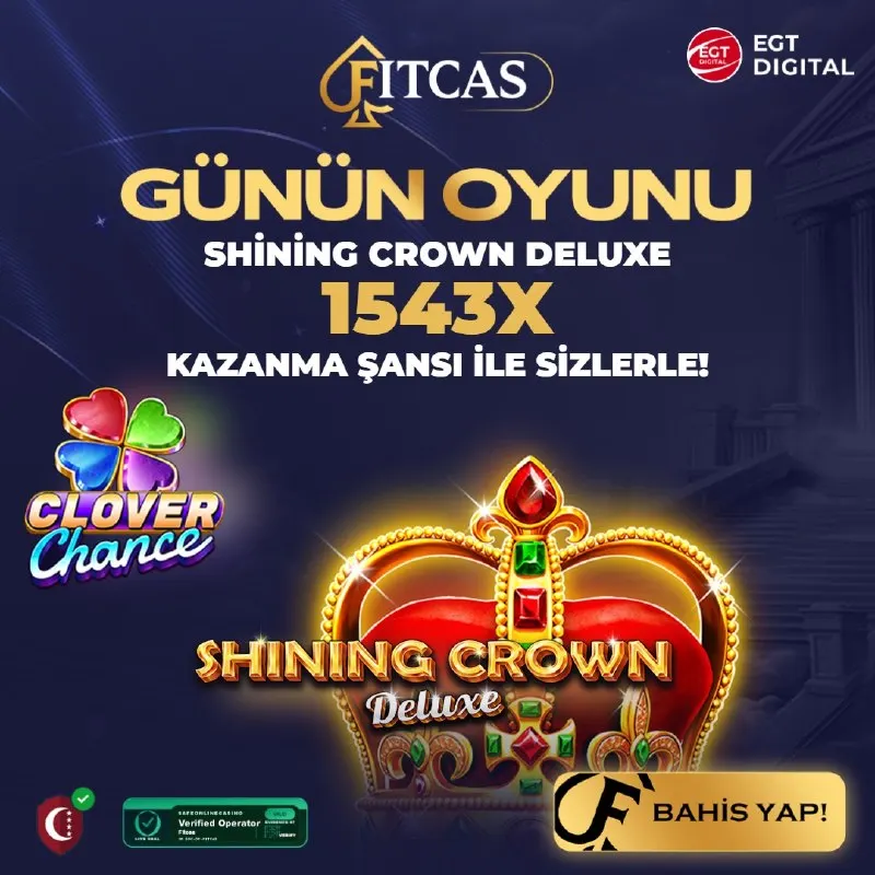 Fitcas Telegram: 💎 Shining Crown Deluxe ⭐ Taç bu kez Deluxe başlığına ayrıldı! 🎰 Fitcas…