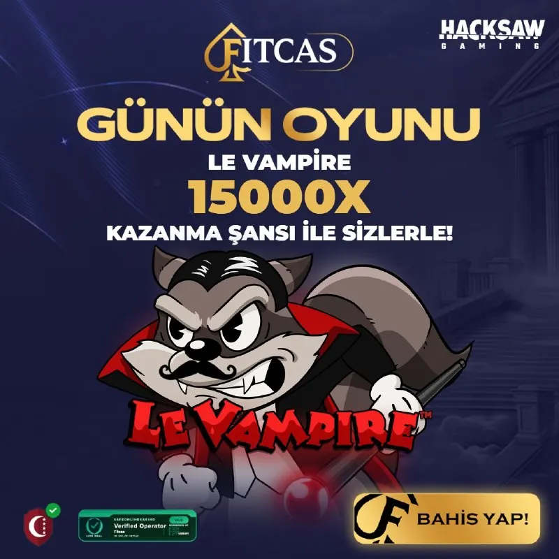 Fitcas Telegram: 🔥 Le Vampire ⭐ Slot seçkisine biraz gece havası! 🎰 Fitcas’ta bu başlık için…