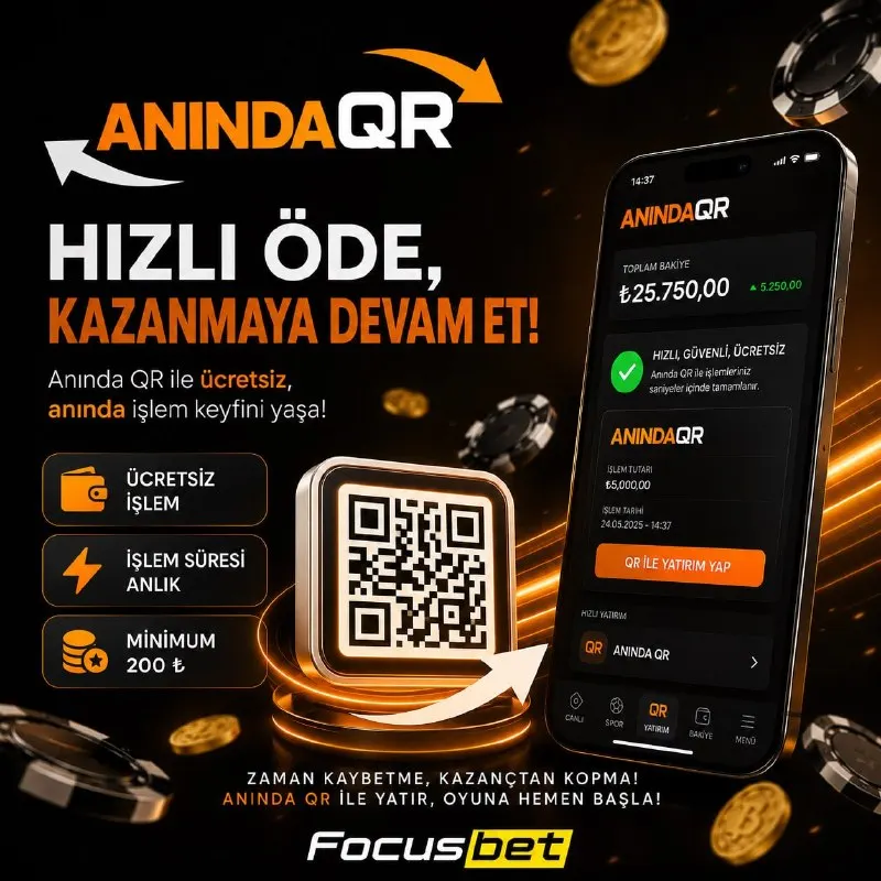Focusbet Telegram: 📣 😜👍😢🥵🥵 📣 👨‍💻 Anında QR ile Hızlı Yatırım FocusBet'te ‼️ 🕔 Saniyeler içinde…
