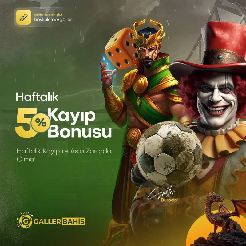Galler Bahis Telegram: 🏆 Haftalık %5 Kayıp Bonusu GallerBahis’te seni bekliyor! 🤝Kayıplarınız kazanca…