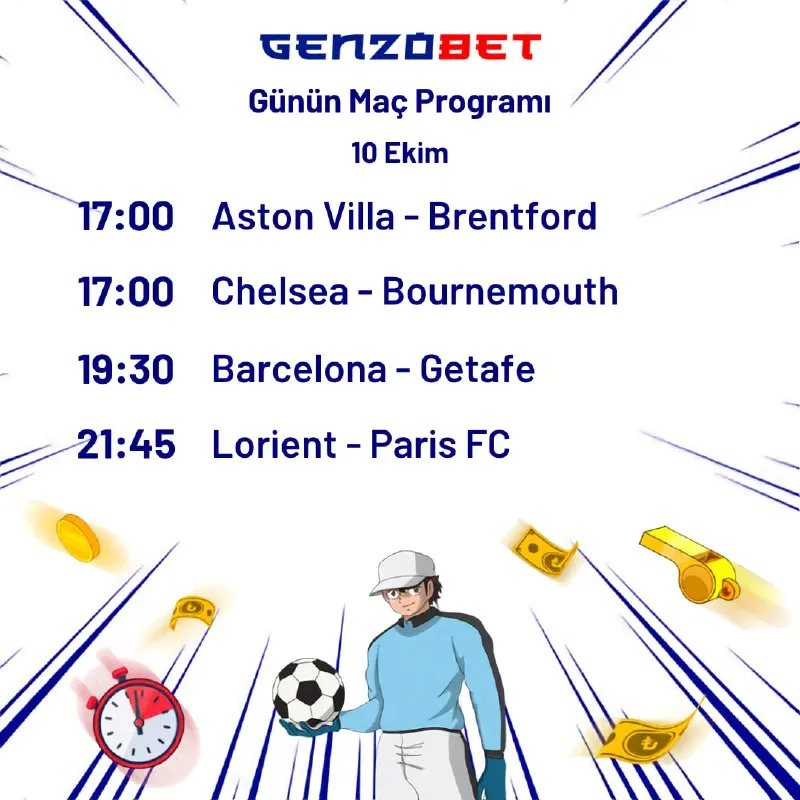 Genzobet Telegram: 🏆 Aston Villa - Brentford, Chelsea - Bournemouth, Barcelona - Getafe ve Lorient…