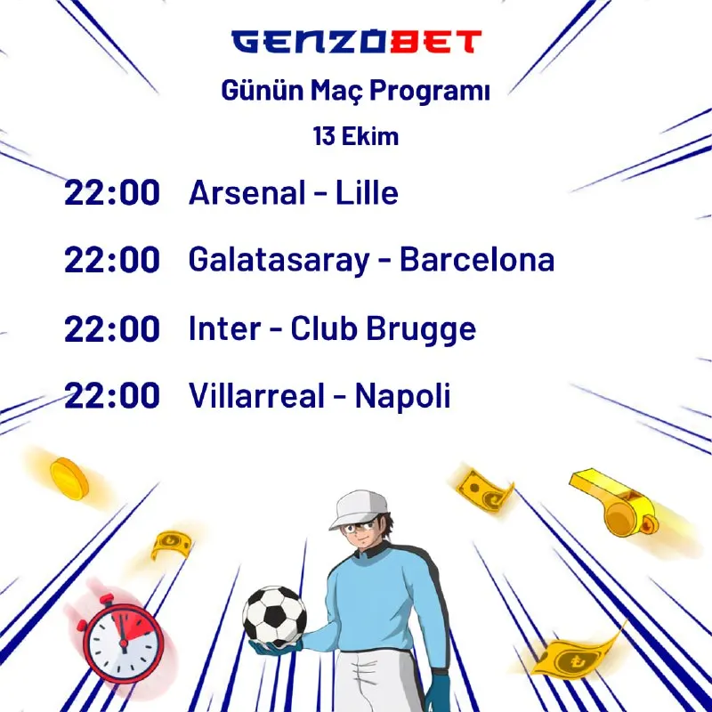 Genzobet Telegram: ⚽️ Futbol heyecanı Genzobet ile zirveye tırmanıyor! 13 Ekim maçlarında Arsenal…