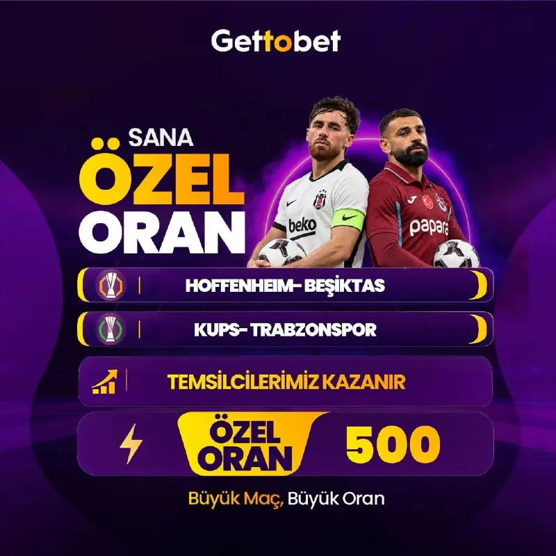 Gettobet Telegram: 😍😍😍😍😍😍😍😍😍😍 🔸Hoffenheim 🫢 Beşiktaş🇹🇷 😍Kups 🫢 Tabzonspor💜 Temsilcilerimiz Kazanır…
