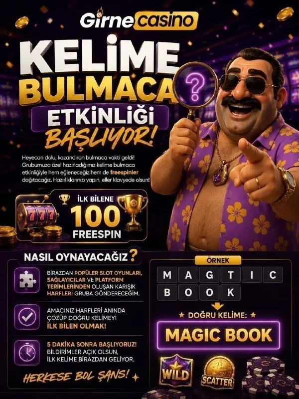 Girne Casino Telegram: 🟥🟥🟥🟥 KELİME BULMACA ETKİNLİĞİ BAŞLIYOR Heyecan dolu, kazandıran bulmaca vakti…
