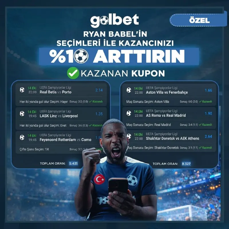 Golbet Telegram: 🌵🎄🌛🪰🪲🦟🦗🕸🦂 Ryan Babel'in avantajlı kuponları ile %10 kombine bonusu seni…