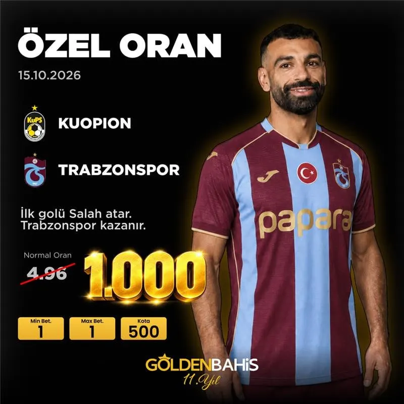 Goldenbahis Telegram: 💣 GOLDENBAHİS ÖZEL ORAN AKTİF! 💣 ✔️İLK GOLÜ SALAH ATAR TRABZONSPOR KAZANIR 💣…