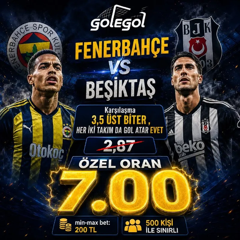 Golegol Telegram: ⚽️ FENERBAHÇE vs BEŞİKTAŞ Dev Derbide Gözler GoleGol'de ✅Karşılaşma 3,5 Üst…