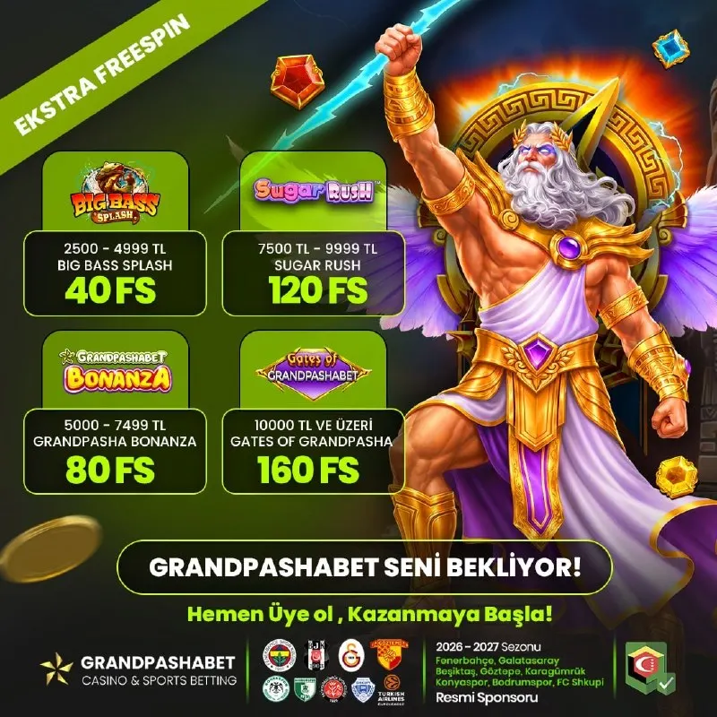 Grandpashabet Telegram: 🎁 KRİPTO YATIRIMLARINIZA ÖZEL FREESPIN HEDİYE 🎁 🔞 2500 - 4999 TL arası…