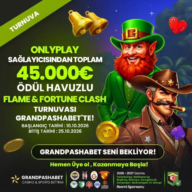 Grandpashabet Telegram: 🎉ONLYPLAY Sağlayıcısından Flame & Fortune Clash Turnuvası GrandPasha'da !…