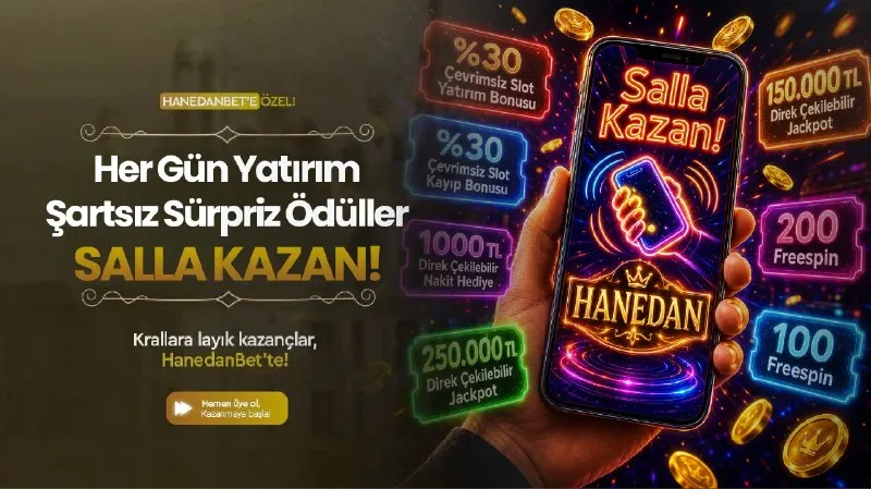 Hanedanbet Telegram: HER GÜN ÜCRETSİZ SALLA KAZAN! 🎁 Katılım Şartsız! ⏰ 24 saatte 1 kez, her gün…