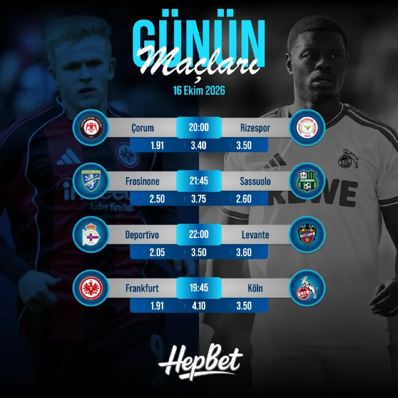 Hepbet Telegram: 🎆Günün Öne Çıkan Maçları! 🏆Bugün Çılgın Oranlı Maçlar Kazanç İçin Seni Bekliyor…