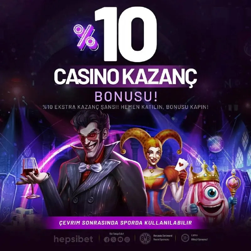 Hepsibet Telegram: 🎉 %10 Ekstra Casino Kazanç! Şansınızı Katlayın, Bonusunuzu Kapın! 🎁 Heyecan…