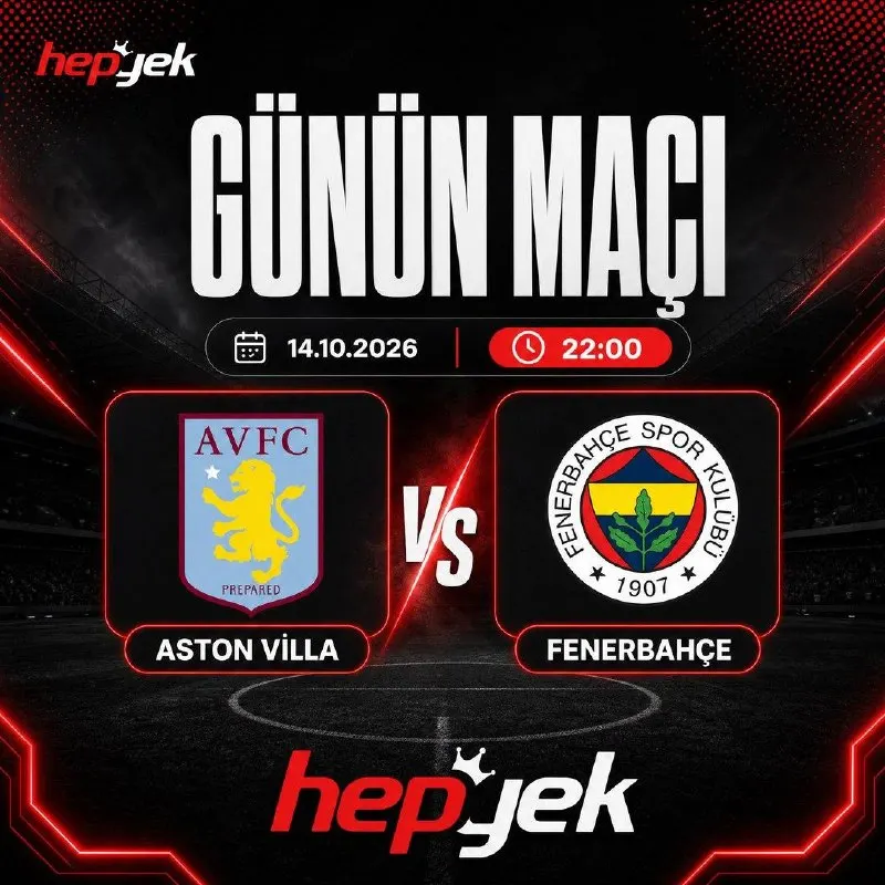 Hepyek Telegram: 🅰️🅰️🅰️🅰️🅰️ 🅰️🅰️🅰️🅰️ 🔥 Hepyek'de Günün Öne Çıkan Karşılaşması! ➡️ Aston Villa 💚…