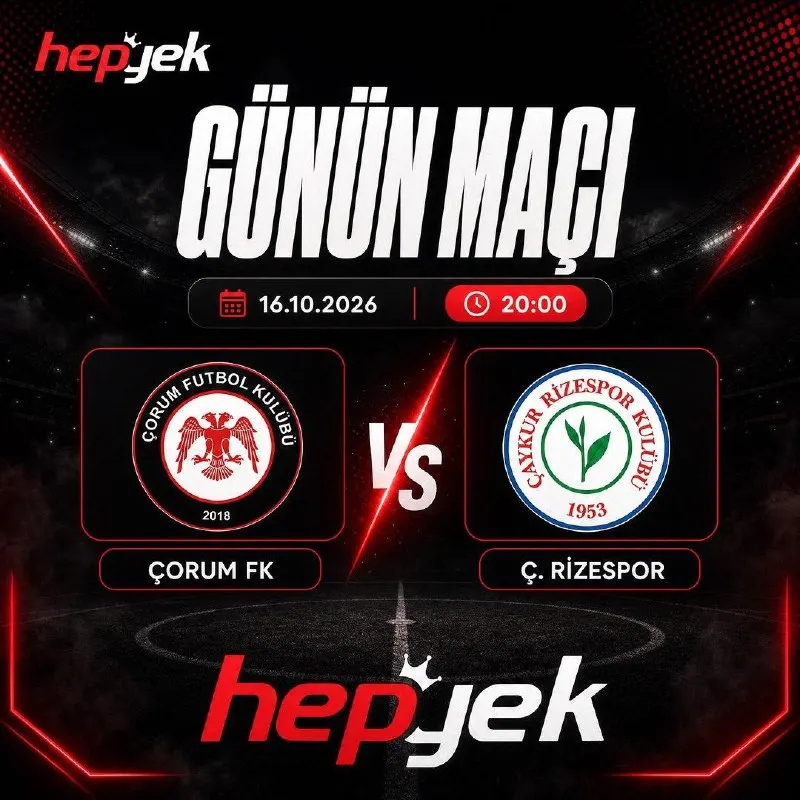 Hepyek Telegram: 🅰️🅰️🅰️🅰️🅰️ 🅰️🅰️🅰️🅰️ 🔥 Hepyek'de Günün Öne Çıkan Karşılaşması! ➡️ Çorum FK 💚 Ç…