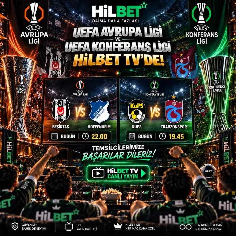 Hilbet Telegram: 🏆🟡KUPS ⚽️ TRABZONSPOR 💙 🏆⚽️ HOFFENHEİM ⚽️ BEŞİKTAŞ ⚽️ 📺 UEFA AVRUPA VE…