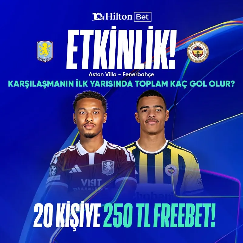 Hiltonbet Telegram: 🎫 GÜNÜN ETKİNLİĞİ HAZIR! ✔️ ➡️ 🏴 Astonvilla 🆚️ Fenerbahçe 🇪🇺…