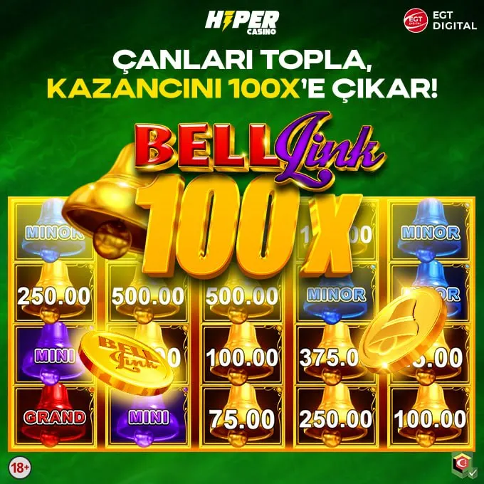 HiperCasino Telegram: 🥲 ÇANLARI TOPLA, KAZANCINI 100x YAP! ⚡️ Egt Digital'in Bell Link oyunlarında 20…