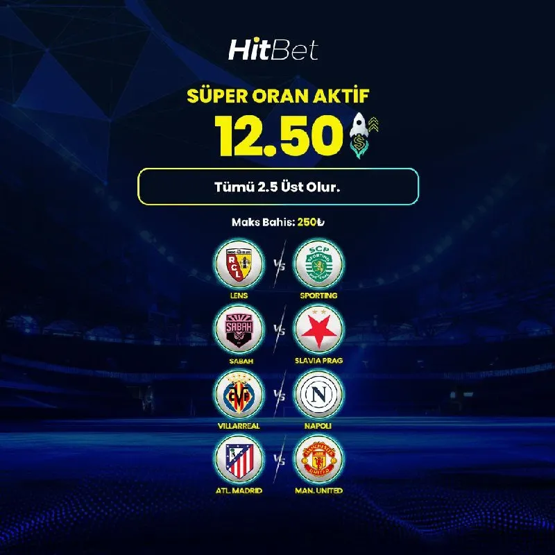 Hitbet Telegram: 💛 HİTBET SÜPER ORAN AKTİF! ⚽️ Lens - Sporting ⚽️ Sabah - Slavia Prag ⚽️…