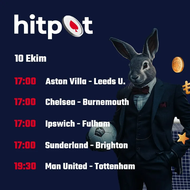 Hitpot Telegram: 🦾 Güçlü seçimler, sert rekabet ve yüksek bahis temposu burada! Günün maçlarını…