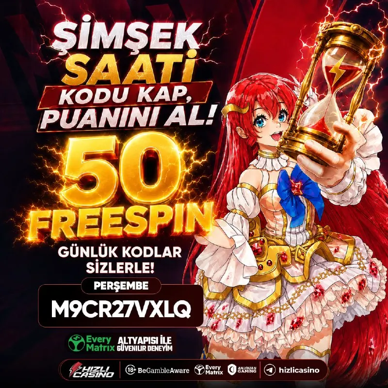Hızlı Casino Telegram: ⚡️ ŞİMŞEK SAATİ KODU KAP, PUANINI AL! ⚡️ 🔞 Starlight Princess oyununda geçerli…