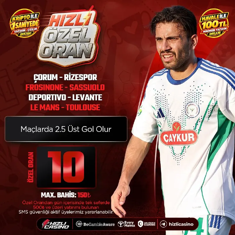 Hızlı Casino Telegram: 🔼 HIZLI ORAN 🔼 ⭐️ HIZLI Özel Oran'dan Gün içinde tek seferde 500₺ ve üzeri…