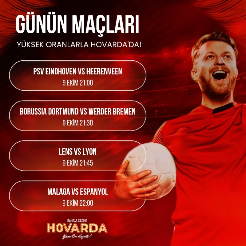 Hovarda Telegram: 🔥 9 Ekim coşkusu Hovarda’da yükseliyor! Psv Eindhoven - Heerenveen, Borussia…