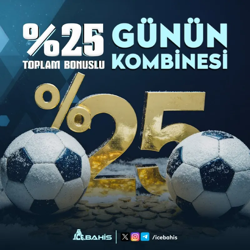 Icebahis Telegram: 🥶🎁🎁🎁 ⚽️ %25 BONUSLU GÜNÜN KOMBİNESİ! ⚽️ ✨ icebahis farkıyla kazancına %25 daha…