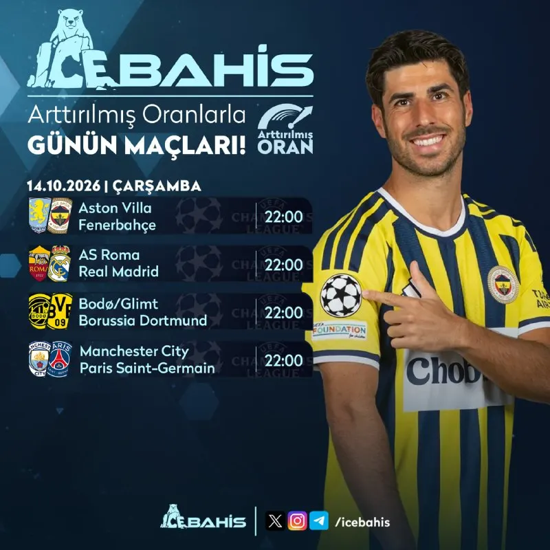 Icebahis Telegram: 🥶⏫⏫⏫ ⚽️ Futbol Heyecanı icebahis'te! 👑 🗓 14 Ekim | Arttırılmış Oranlı maçlar…