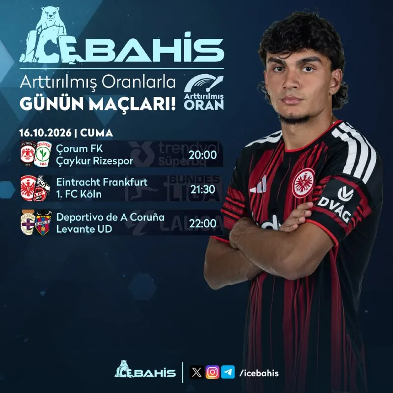 Icebahis Telegram: 🥶⏫⏫⏫ ⚽️ Futbol Heyecanı icebahis'te! 👑 🗓 16 Ekim | Arttırılmış Oranlı maçlar…