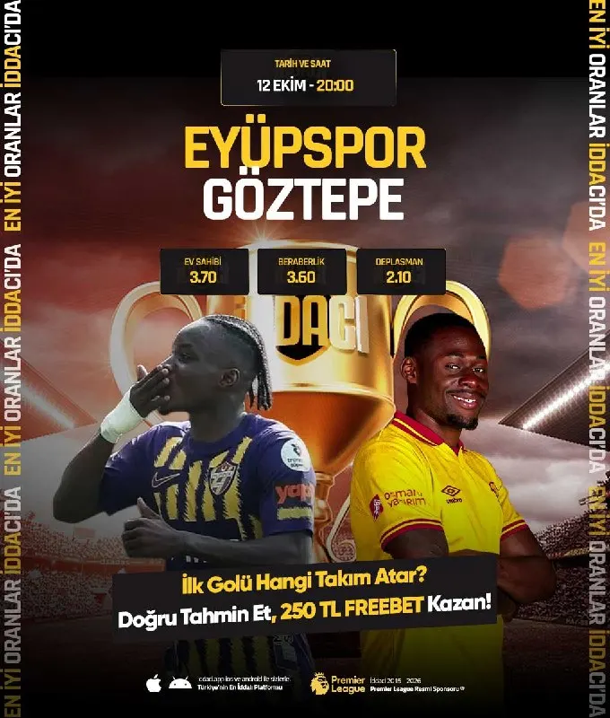 İddaacı Telegram: ❓İDDACI DA TAHMİN ZAMANI ❓ 🆗Eyüpspor 🆚 Göztepe 📅 12 Ekim | ⏰20:00 🆘 250 TL…