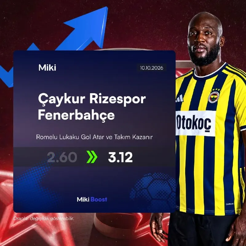 İkasbet Telegram: 🔼Oranları Arttırdık 🔄Miki Boost ile Çaykur Rizespor - Fenerbahçe Maçına Yüksek…