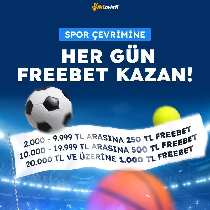 İkimisli Telegram: 🎉 SPOR ÇEVRİMİNE HER GÜN FREEBET! Futbol, basketbol ve tenis kuponların çevrime…