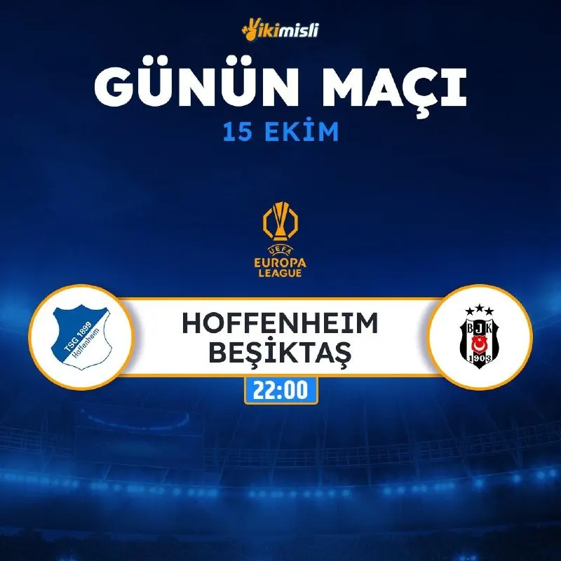 İkimisli Telegram: 🔤🔤🔤🔤🔤 🔤🔤🔤🔤 🕐 Bugün kupona yazılacak karşılaşma: ➡️ HOFFENHEİM 🫡 BEŞİKTAŞ ⬅️ ⚡…