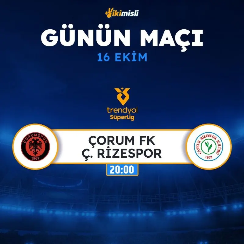 İkimisli Telegram: 🔤🔤🔤🔤🔤 🔤🔤🔤🔤 🕐 Bugün kupona yazılacak karşılaşma: ➡️ ÇORUM FK 🫡 Ç. RİZESPOR ⬅️ ⚡…