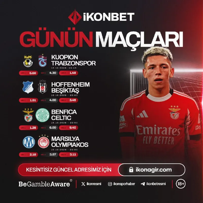 İkonbet Telegram: 😎🥳🤯🥰😇🎃 İLE GÜNÜN MAÇLARI 🦁 15.10.2026 İkon’da %20 Çevrimsiz ile kazanmaya hazır…