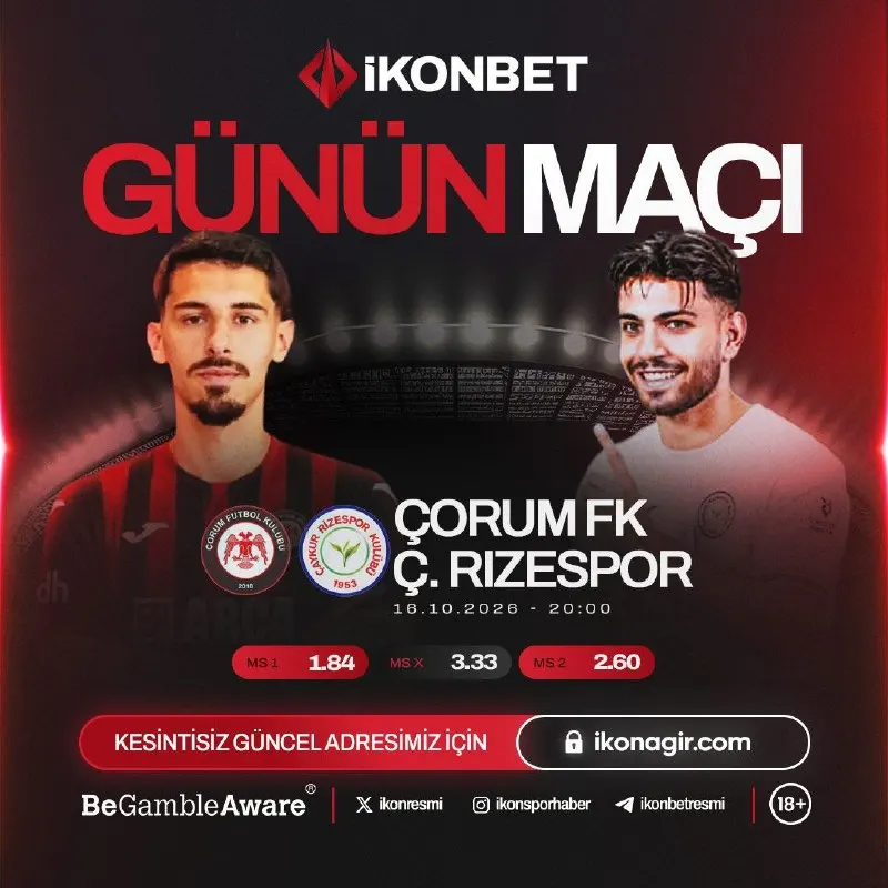İkonbet Telegram: 😎🥳🤯🥰😇🎃 İLE GÜNÜN MAÇI 🦁 16.10.2026 İkon’da %20 Çevrimsiz ile kazancını katla !…