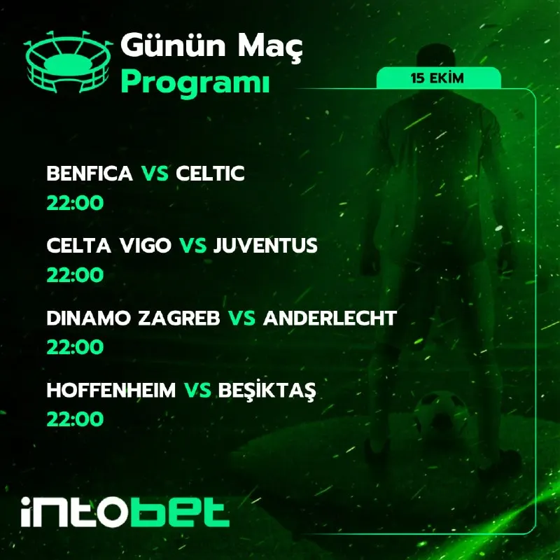 Intobet Telegram: 🏆 Futbol şöleni intobet farkıyla devam ediyor! Benfica - Celtic, Celta Vigo…