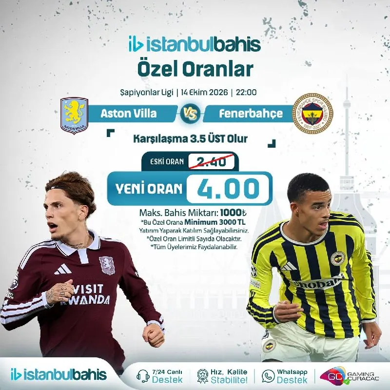 İstanbul Bahis Telegram: ➡️ İstanbulBahis 'te Özel Oran Fırsatı Kazandırıyor ⬅️ ⚽️ Aston Villa ❌…